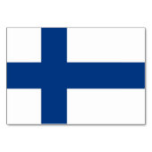 Patriotische Tischkarte mit Flagge Finnlands Tischnummer (Rückseite)