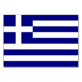 Patriotische Tischkarte mit Flagge Griechenlands Tischnummer (Rückseite)