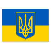 Patriotische Tischkarte mit Flagge in der Ukraine Tischnummer (Vorderseite)