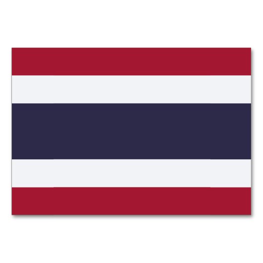 Patriotische Tischkarte mit Flagge in Thailand Tischnummer (Vorderseite)
