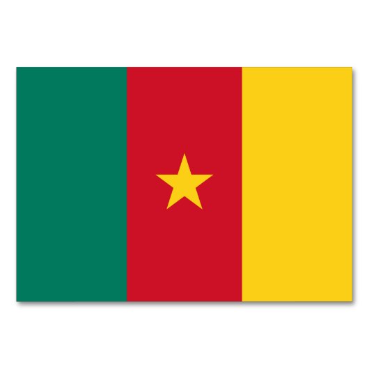 Patriotische Tischkarte mit Flagge Kameruns Tischnummer (Vorderseite)