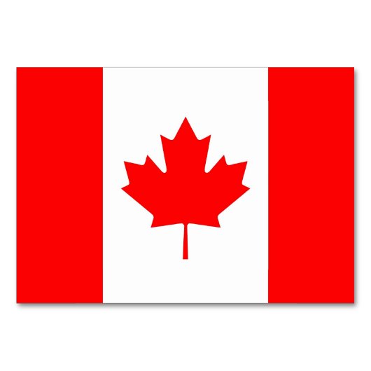 Patriotische Tischkarte mit Flagge Kanadas Tischnummer (Rückseite)