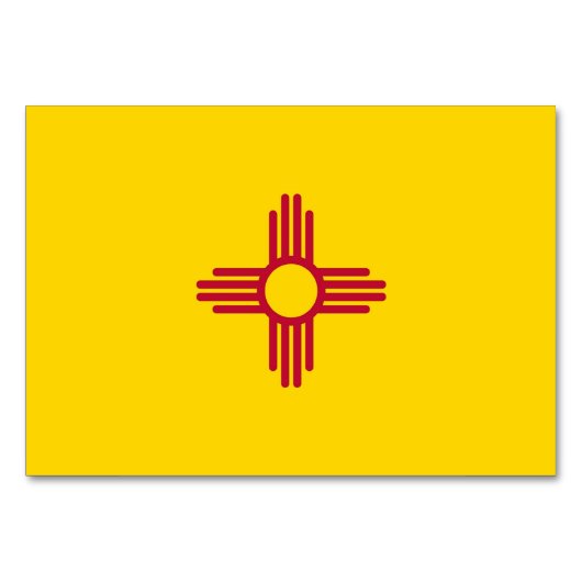 Patriotische Tischkarte mit Flagge New Mexico Tischnummer (Vorderseite)
