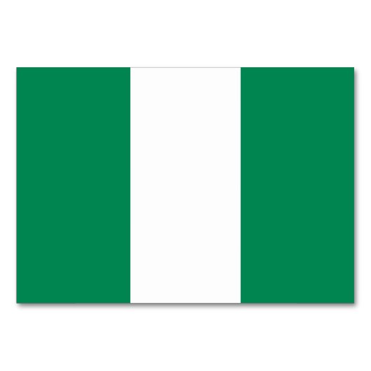 Patriotische Tischkarte mit Flagge Nigerias Tischnummer (Rückseite)