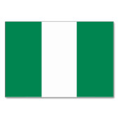 Patriotische Tischkarte mit Flagge Nigerias Tischnummer (Vorderseite)