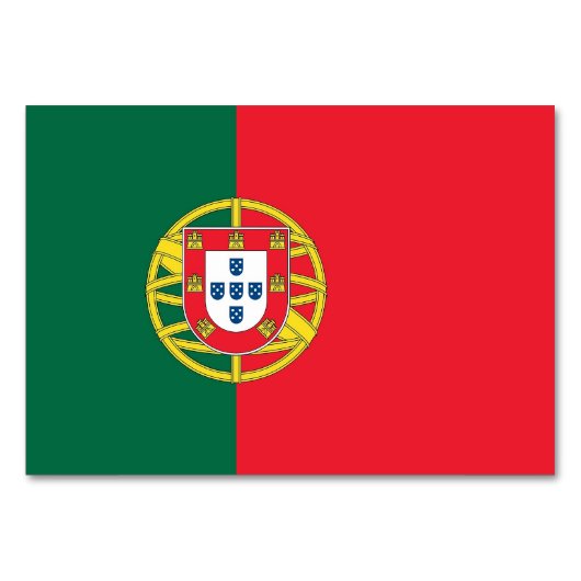 Patriotische Tischkarte mit Flagge Portugals Tischnummer (Rückseite)