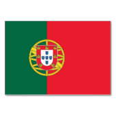 Patriotische Tischkarte mit Flagge Portugals Tischnummer (Vorderseite)