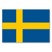 Patriotische Tischkarte mit Flagge Schwedens Tischnummer (Vorderseite)