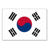 Patriotische Tischkarte mit Flagge Südkoreas Tischnummer (Vorderseite)