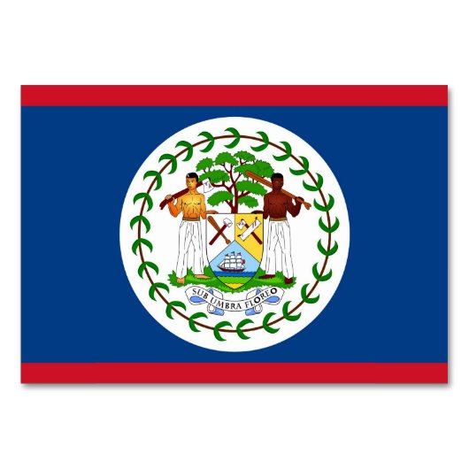 Patriotische Tischkarte mit Flagge von Belize Tischnummer (Rückseite)