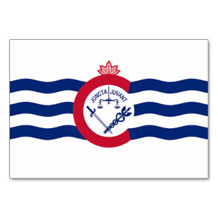 Patriotische Tischkarte mit Flagge von Cincinnati Tischnummer