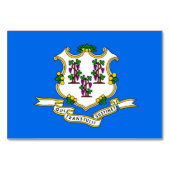 Patriotische Tischkarte mit Flagge von Connecticut Tischnummer (Rückseite)