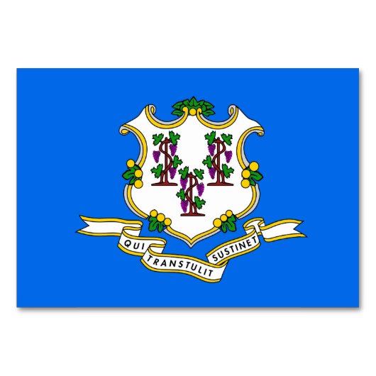 Patriotische Tischkarte mit Flagge von Connecticut Tischnummer (Vorderseite)