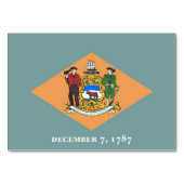 Patriotische Tischkarte mit Flagge von Delaware Tischnummer (Vorderseite)