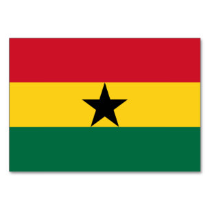 Patriotische Tischkarte mit Flagge von Ghana Tischnummer
