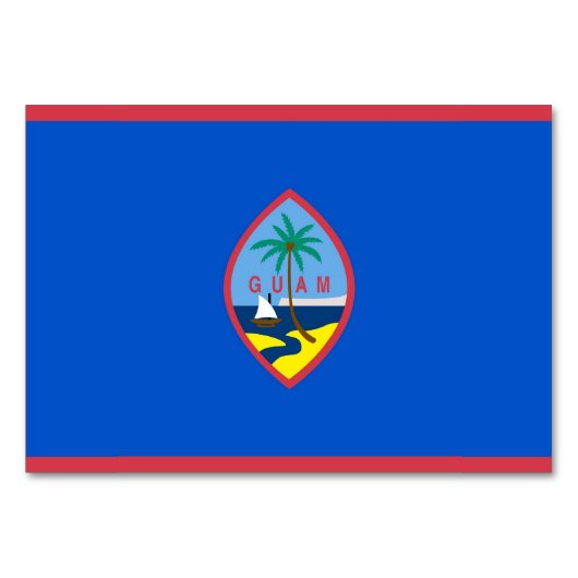 Patriotische Tischkarte mit Flagge von Guam Tischnummer (Vorderseite)