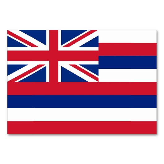 Patriotische Tischkarte mit Flagge von Hawaii Tischnummer (Vorderseite)