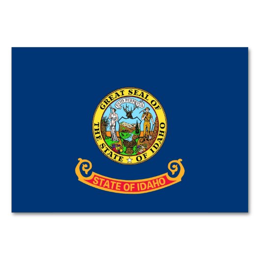 Patriotische Tischkarte mit Flagge von Idaho Tischnummer (Vorderseite)