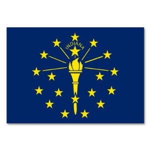 Patriotische Tischkarte mit Flagge von Indiana Tischnummer