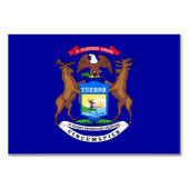 Patriotische Tischkarte mit Flagge von Michigan Tischnummer (Rückseite)