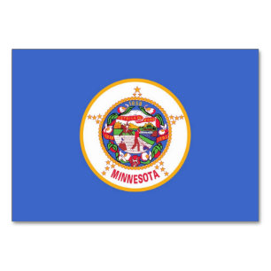 Patriotische Tischkarte mit Flagge von Minnesota Tischnummer