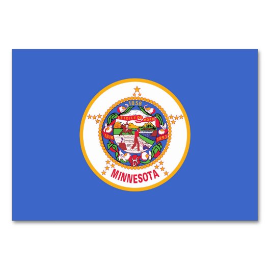 Patriotische Tischkarte mit Flagge von Minnesota Tischnummer (Rückseite)