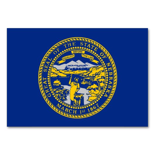 Patriotische Tischkarte mit Flagge von Nebraska Tischnummer (Rückseite)
