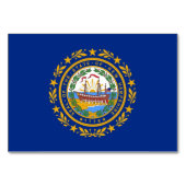 Patriotische Tischkarte mit Flagge von New Hampshi Tischnummer (Vorderseite)