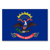 Patriotische Tischkarte mit Flagge von North Dakot Tischnummer (Vorderseite)