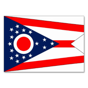 Patriotische Tischkarte mit Flagge von Ohio Tischnummer