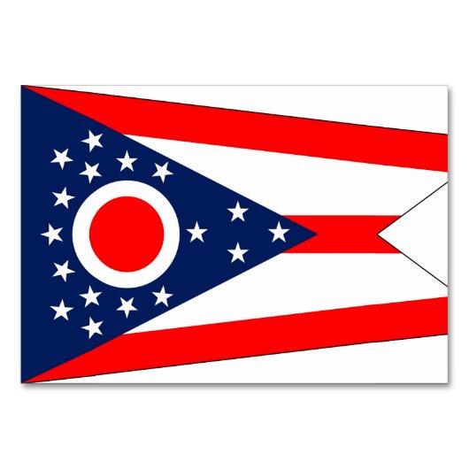 Patriotische Tischkarte mit Flagge von Ohio Tischnummer (Rückseite)