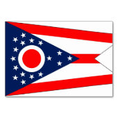 Patriotische Tischkarte mit Flagge von Ohio Tischnummer (Vorderseite)