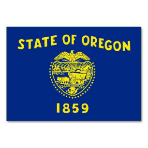 Patriotische Tischkarte mit Flagge von Oregon Tischnummer