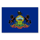 Patriotische Tischkarte mit Flagge von Pennsylvani Tischnummer (Vorderseite)