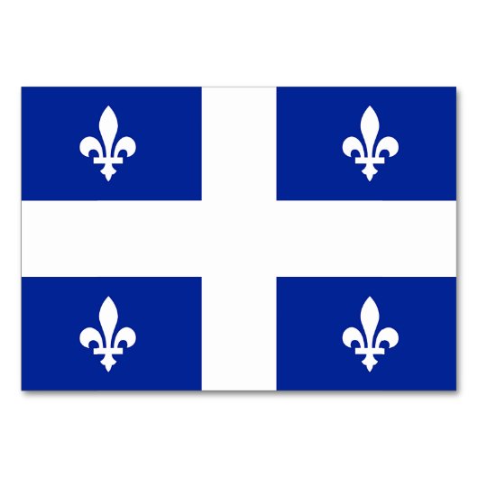 Patriotische Tischkarte mit Flagge von Quebec Tischnummer (Vorderseite)