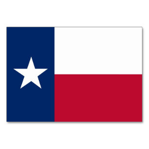 Patriotische Tischkarte mit Flagge von Texas Tischnummer
