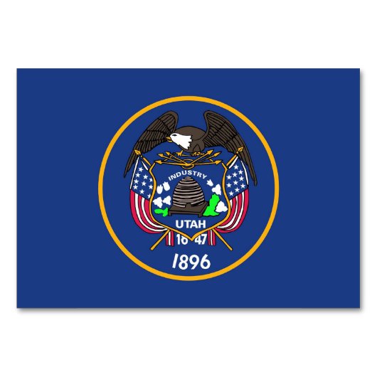 Patriotische Tischkarte mit Flagge von Utah Tischnummer (Vorderseite)