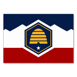 Patriotische Tischkarte mit Flagge von Utah, USA Tischnummer