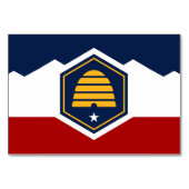 Patriotische Tischkarte mit Flagge von Utah, USA Tischnummer (Rückseite)