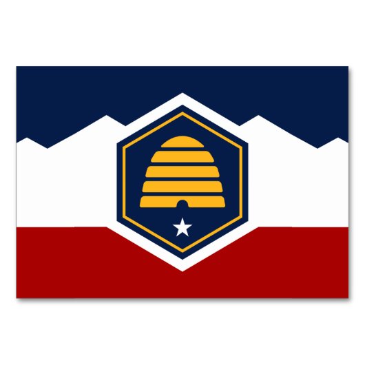 Patriotische Tischkarte mit Flagge von Utah, USA Tischnummer (Vorderseite)