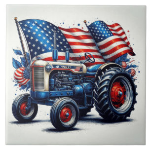 Patriotische Traktor-Keramik Tile Fliese