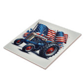 Patriotische Traktor-Keramik Tile Fliese (Seite)