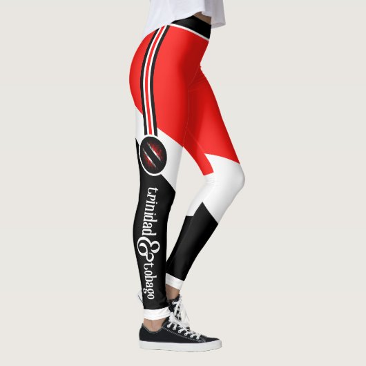 Patriotische Trinidad und Tobago Farben mit Namen Leggings (Rechts)