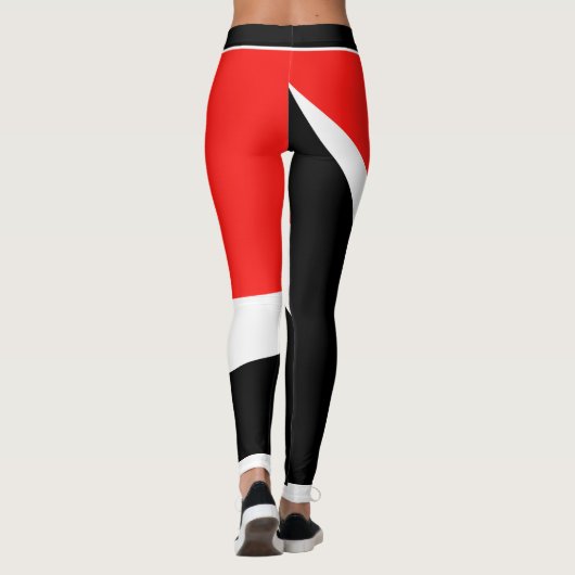 Patriotische Trinidad und Tobago Farben mit Namen Leggings (Rückseite)