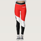 Patriotische Trinidad und Tobago Farben mit Namen Leggings (Vorderseite)