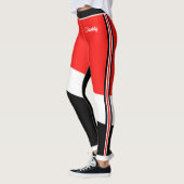 Patriotische Trinidad und Tobago Farben mit Namen Leggings (Links)
