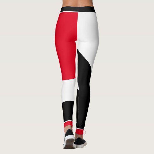 Patriotische Trinidad und Tobago Farben mit Namen Leggings (Rückseite)