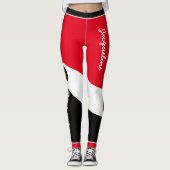 Patriotische Trinidad und Tobago Farben mit Namen Leggings (Vorderseite)