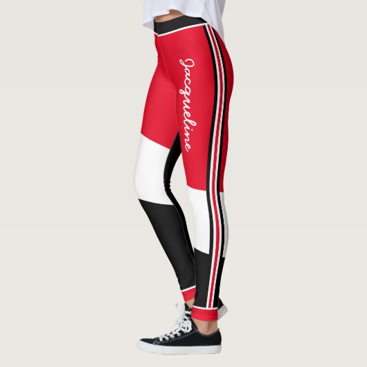 Patriotische Trinidad und Tobago Farben mit Namen Leggings (Links)