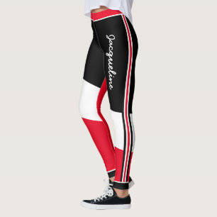 Patriotische Trinidad und Tobago Farben mit Namen Leggings